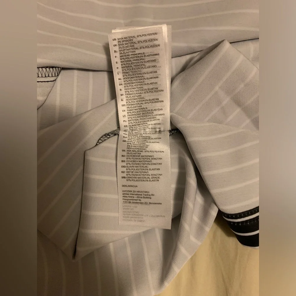 ✨⚡️💥Adidas Trefoil Originals Satin Black White Striped Tee Dress - Picture 9 of 15